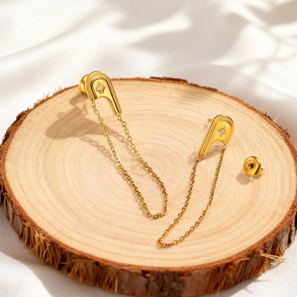 Fashion Stainless Steel Tassel Chain Earrings