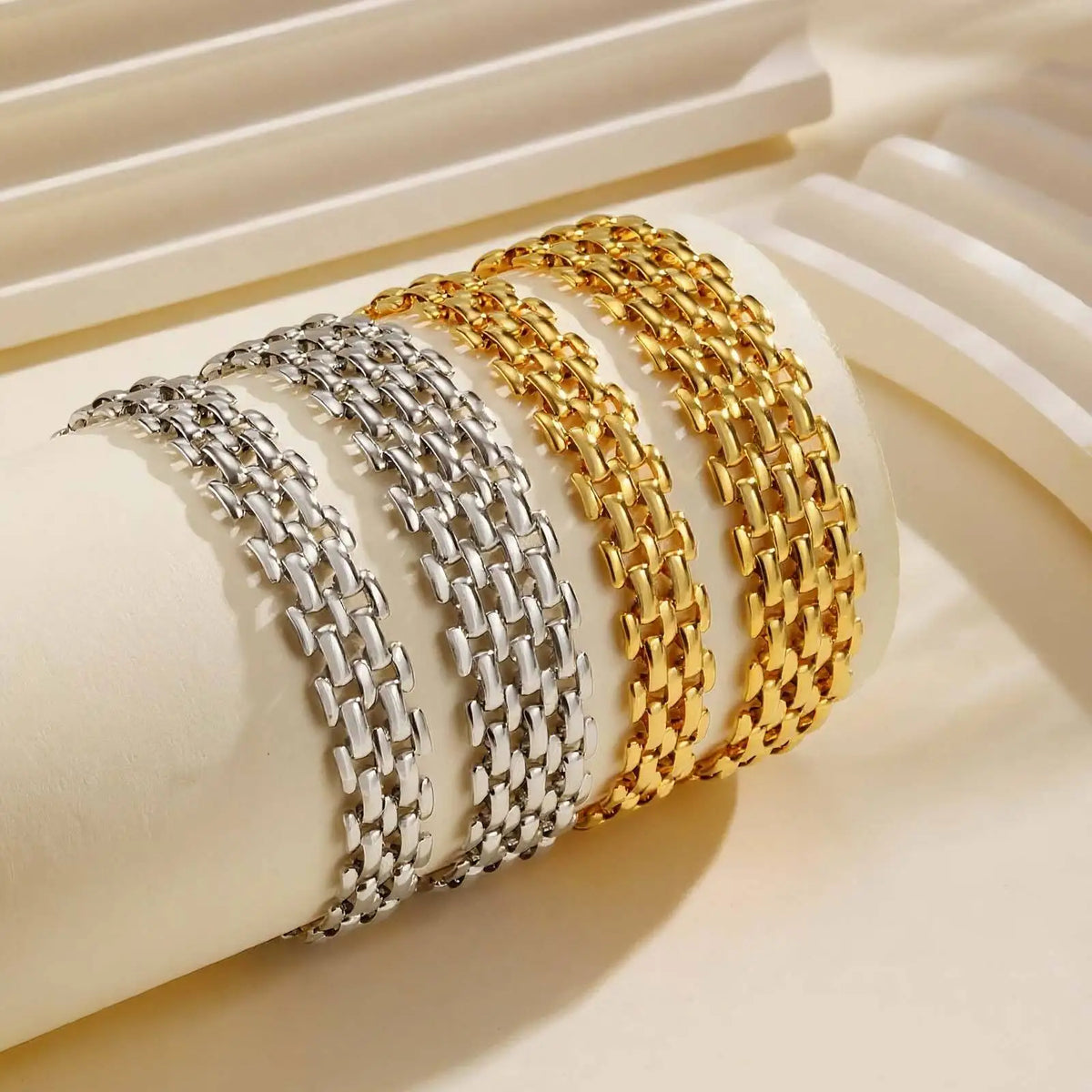 Bracelet Mailles Waterproof — Doré ou Argenté